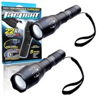 Bell + Howell 1176 Taclight High-Powered Tactical Flashlight With 5 Modes & Zoom Function 22X Brighter High Lumens Weather Proof For Outdoor, Camping, Emergency As Seen On Tv (Original Set Of 2)