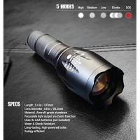 Bell + Howell 1176 Taclight High-Powered Tactical Flashlight With 5 Modes & Zoom Function 22X Brighter High Lumens Weather Proof For Outdoor, Camping, Emergency As Seen On Tv (Original Set Of 2)