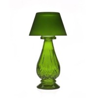 Studio Home Green Glass Tea Light Lamp With Shade