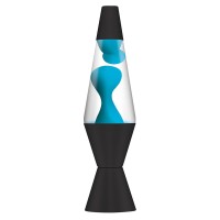 Schylling 2313 Lava The Original Black Base Lamp With Neon Blue Wax In Clear Liquid, 3.9