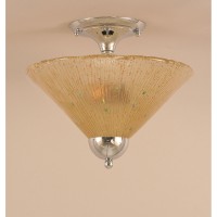 Semi-Flush With 2 Bulbs Shown In Chrome Finish With 12