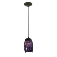 Chianti Glass Pendant 1Light Pendant Cord Oil Rubbed Bronze Finish Purple Swirl Glass Shade