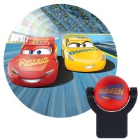 Projectables Led Night Light, Plug-In, Dusk-To-Dawn, For Kids, Lightning Mcqueen And Dinoco Cruz Ramirez On Ceiling, Wall, Or Floor, Ideal For Bedroom, Bathroom, Nursery, 11742, Cars | 1-Image