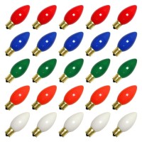 Vickerman 09760 - C9 Intermediate Screw Base Ceramic Multi-Color (25 Pack) Christmas Light Bulbs (V472150)