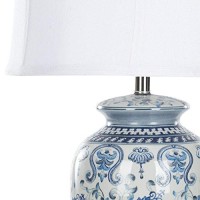 Safavieh Lighting Collection Paige Blue/ White Ginger Jar 29-Inch Bedroom Living Room Home Office Desk Nightstand Table Lamp (Led Bulb Included)