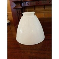 B&P Lamp 6 Inch Top Diameter I.E.S Style White Opal Glass Reflector Shade With Waffle Pattern Glass - Perfect Replacement For Antique Style Floor Lamps