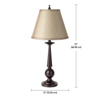 Globe Electrics set of two 27 table lamps are a perfect way add a classic antique look to your space The OnOff rotary switch is conveniently located at the base of the lamp for quick and easy use The classic design is very versatile making them great for 