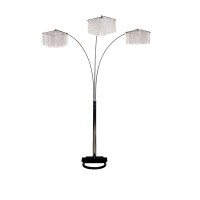 Ore International 6932 3 Light Crystal Inspirational Arch Floor Lamp, 97 X 175 X 19, Silver