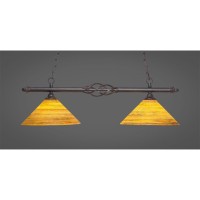 Elegant 2 Light Island Light Shown In Dark Granite Finish With 12