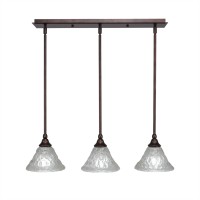 3 Light Linear Pendalier With Hang Straight Swivels Shown In Bronze Finish With 7