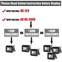 Glw 10W 12V Ac Or Dc Warm White Led Flood Light Waterproof Outdoor Lights 750Lm 80W Halogen Bulb Equivalent Black Case