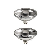 Bulbrite 75R111Gu/Fl 75-Watt Halogen R111 Reflector, Gu10 Base Flood Light - 2 Pack, White