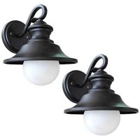 Hardware House 21-2101 One Light Outdoor Wall Mount - 2 Per Pack, Black Finish With Frosted Glass