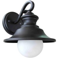 Hardware House 21-2101 One Light Outdoor Wall Mount - 2 Per Pack, Black Finish With Frosted Glass