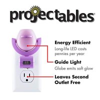 Projectables Disney Princess 6-Image Led Night Light Projector, Dusk-To-Dawn Sensor, Project Princesses Cinderella, Ariel, Aurora, Belle, & Rapunzel On Ceiling, Wall, Or Floor, Pink/Purple, 11738