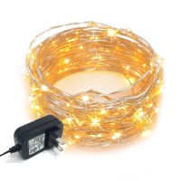 Rtgs 100 Leds String Lights Plug-In On 32 Feet Long Silver Color Wire, Indoor Outdoor Use (Warm White Color 100 Leds 32 Feet)