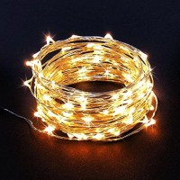 Rtgs 100 Leds String Lights Plug-In On 32 Feet Long Silver Color Wire, Indoor Outdoor Use (Warm White Color 100 Leds 32 Feet)