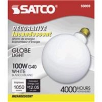 Satco S3003 100 Watts; G40 Globe E26 120 Volts Dimmable