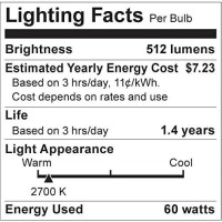 (6 Pack) Satco S3862 120-Volt 60-Watt G25 Medium Base Light Bulb, Silver Crown