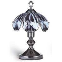 High Performance Parts H.P.P. 14.3''H New Glass Wolf Touch Table Lamp W/ Dark Chrome Finish Base