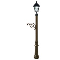 Lewiston Post System Only With Bayview Solar Lamp, Support Bracket And Fluted Base , Bronze