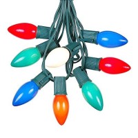 25 Foot C9 Multi Ceramic Christmas String Light Set - Outdoor Christmas Light String - 