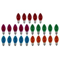 Creative Hobbies� Box Of 25 Colored Light Bulbs, Random Blinking, 7 Watt, C7 Candelabra Base -Great For Night Lights And Christmas Strings