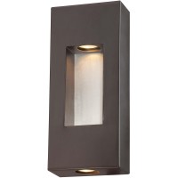 Minka Lavery Modern Outdoor Wall Light 72371-615B Geox Cast Aluminum Exterior Wall Lantern, 70W Halogen, Bronze