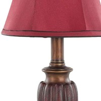 Safavieh Lighting Collection Hermione Cherry Urn Red Shade 16-Inch Bedroom Living Room Home Office Desk Nightstand Table Lamp Set Of 2 (Led Bulbs Included)