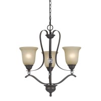 DescriptionIt is a riverton metal 3 light chandelier fixtureIt is of dark bronze finishIt has a height of 24 inches