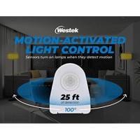 Westek Mlc12Bc-4 Indoor Plug-In Corded Motion Activated Light Control, 1 Count (Pack Of 1), White