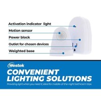 Westek Mlc12Bc-4 Indoor Plug-In Corded Motion Activated Light Control, 1 Count (Pack Of 1), White