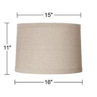 Natural Linen Medium Drum Lamp Shade 15