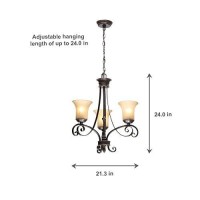 Hampton Bay 14708 Bayessex 3-Light Aged Black Chandelier