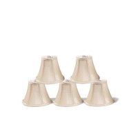 Urbanest Chandelier Lamp Shades, Set Of 5, Soft Bell 3X6X5, Cream, Clip On