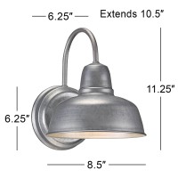 John Timberland Rustic Farmhouse Industrial Outdoor Wall Light Fixture Urban Galvanized Finish 11 1/4