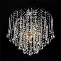 comprised of a chrome base with hanging crystal accents this chandelier features four bulbs at the center to send lights through the gemstones This chandelier has to be hardwired into your interior decor which means assembly is required and professional e