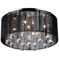 Warehouse Of Tiffany Jasmine Crystal Chandelier,Black, 9