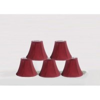 Urbanest 1100630B Chandelier Lamp Shades 6-Inch, Bell, Clip On, Burgundy (Set Of 5)