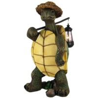 Gardengreeters Turtle With Solar Light/Lantern, Solar Turtle Statue/Figurine Fi