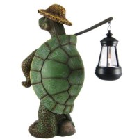 Gardengreeters Turtle With Solar Light/Lantern, Solar Turtle Statue/Figurine Fi