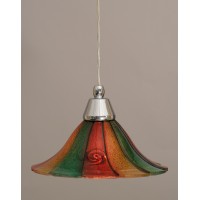 Cord Mini Pendant Shown In Chrome Finish With 10 Mardi Gras Glass