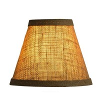 Urbanest Chandelier Lamp Shade 6-Inch, Hardback, Clip On, Burlap