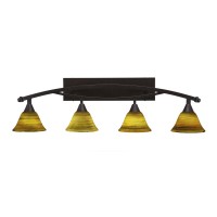 Bow 4 Light Bath Bar Shown In Bronze Finish With 7 Firre Saturn Glass