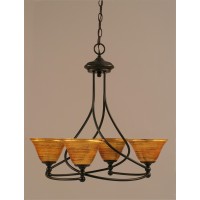 Capri 4 Light Chandelier Shown In Dark Granite Finish With 7