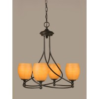 Capri 4 Light Chandelier Shown In Dark Granite Finish With 5