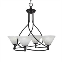 Capri 4 Light Chandelier Shown In Dark Granite Finish With 7