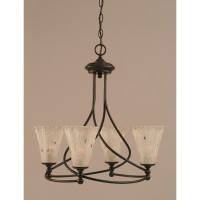 Capri 4 Light Chandelier Shown In Dark Granite Finish With 5.5