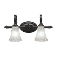 Elegante 2 Light Bath Bar Shown In Dark Granite Finish With 5.5 Frosted Crystal Glass