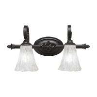 Elegante 2 Light Bath Bar Shown In Dark Granite Finish With 5.5 Italian Ice Glass